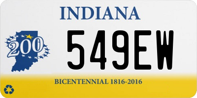 IN license plate 549EW