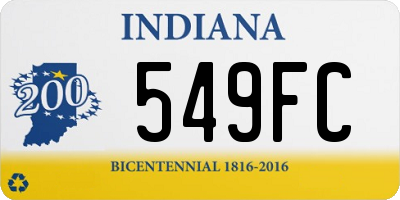 IN license plate 549FC