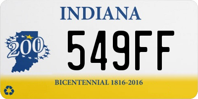 IN license plate 549FF