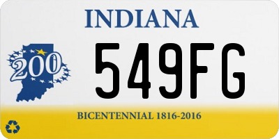 IN license plate 549FG