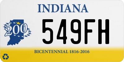 IN license plate 549FH