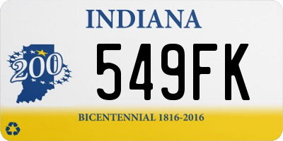 IN license plate 549FK