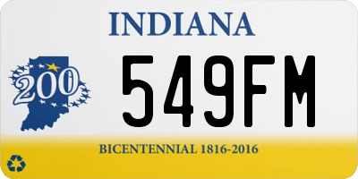 IN license plate 549FM