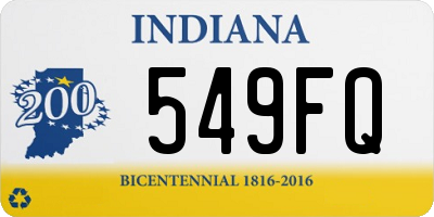 IN license plate 549FQ