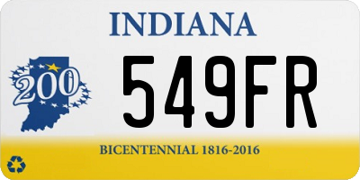 IN license plate 549FR