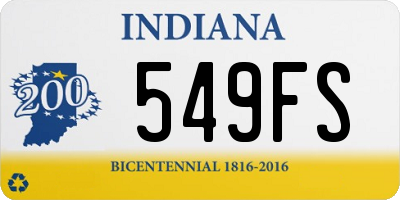 IN license plate 549FS