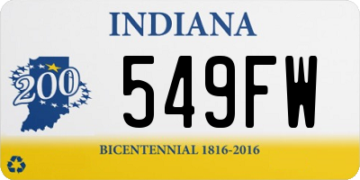 IN license plate 549FW