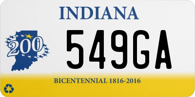 IN license plate 549GA