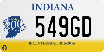 IN license plate 549GD