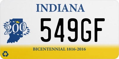 IN license plate 549GF