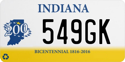 IN license plate 549GK