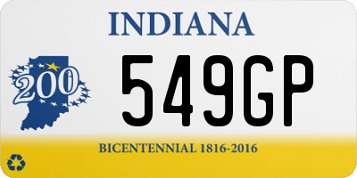 IN license plate 549GP