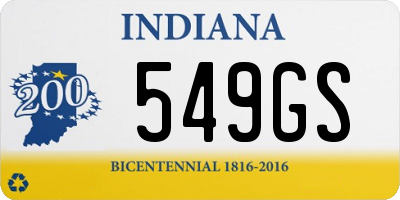 IN license plate 549GS