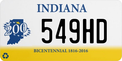 IN license plate 549HD