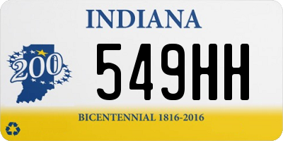 IN license plate 549HH