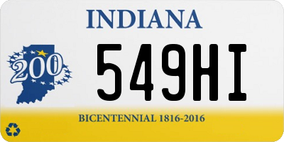IN license plate 549HI