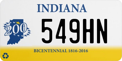 IN license plate 549HN