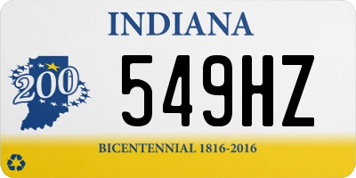 IN license plate 549HZ