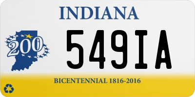 IN license plate 549IA