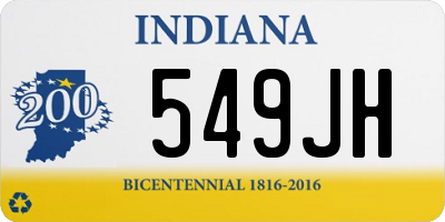 IN license plate 549JH