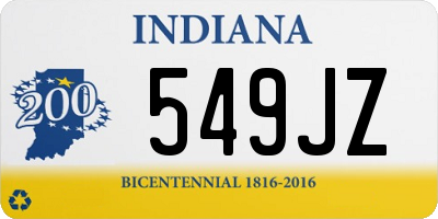 IN license plate 549JZ