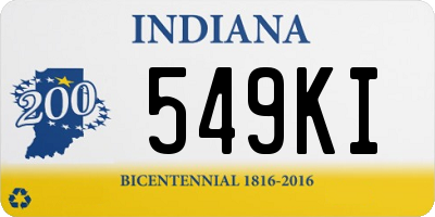 IN license plate 549KI