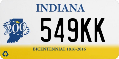 IN license plate 549KK