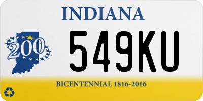 IN license plate 549KU