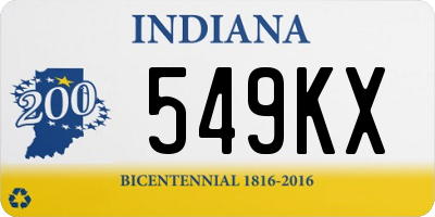 IN license plate 549KX