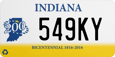 IN license plate 549KY