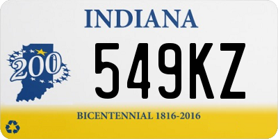 IN license plate 549KZ