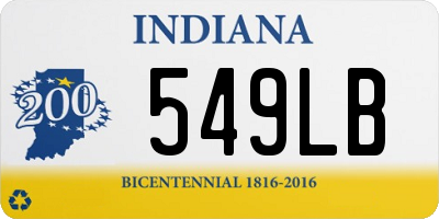 IN license plate 549LB