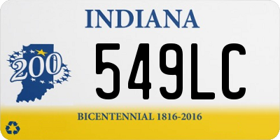 IN license plate 549LC