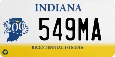 IN license plate 549MA