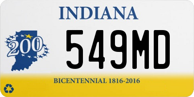 IN license plate 549MD