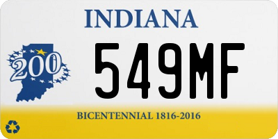 IN license plate 549MF