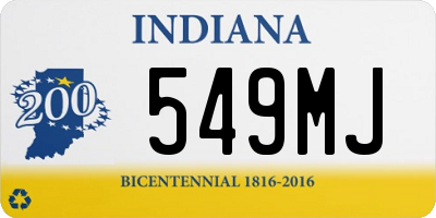 IN license plate 549MJ