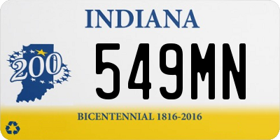 IN license plate 549MN