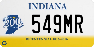 IN license plate 549MR