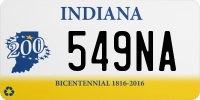 IN license plate 549NA