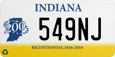 IN license plate 549NJ