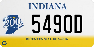 IN license plate 549OD