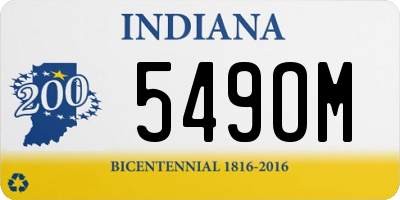 IN license plate 549OM