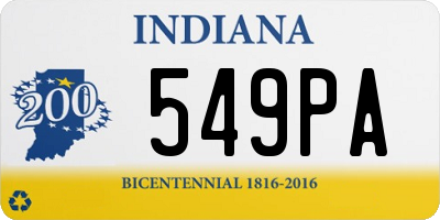 IN license plate 549PA