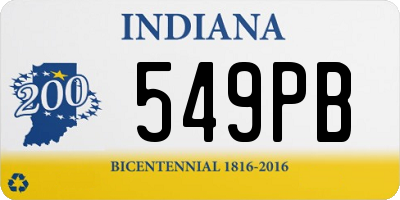 IN license plate 549PB