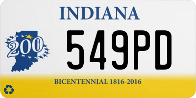 IN license plate 549PD