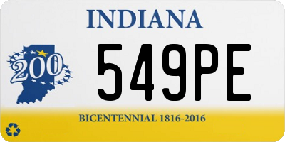 IN license plate 549PE