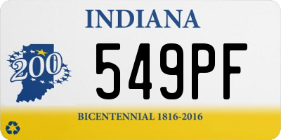 IN license plate 549PF