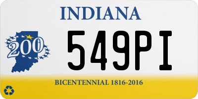 IN license plate 549PI