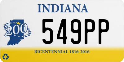 IN license plate 549PP